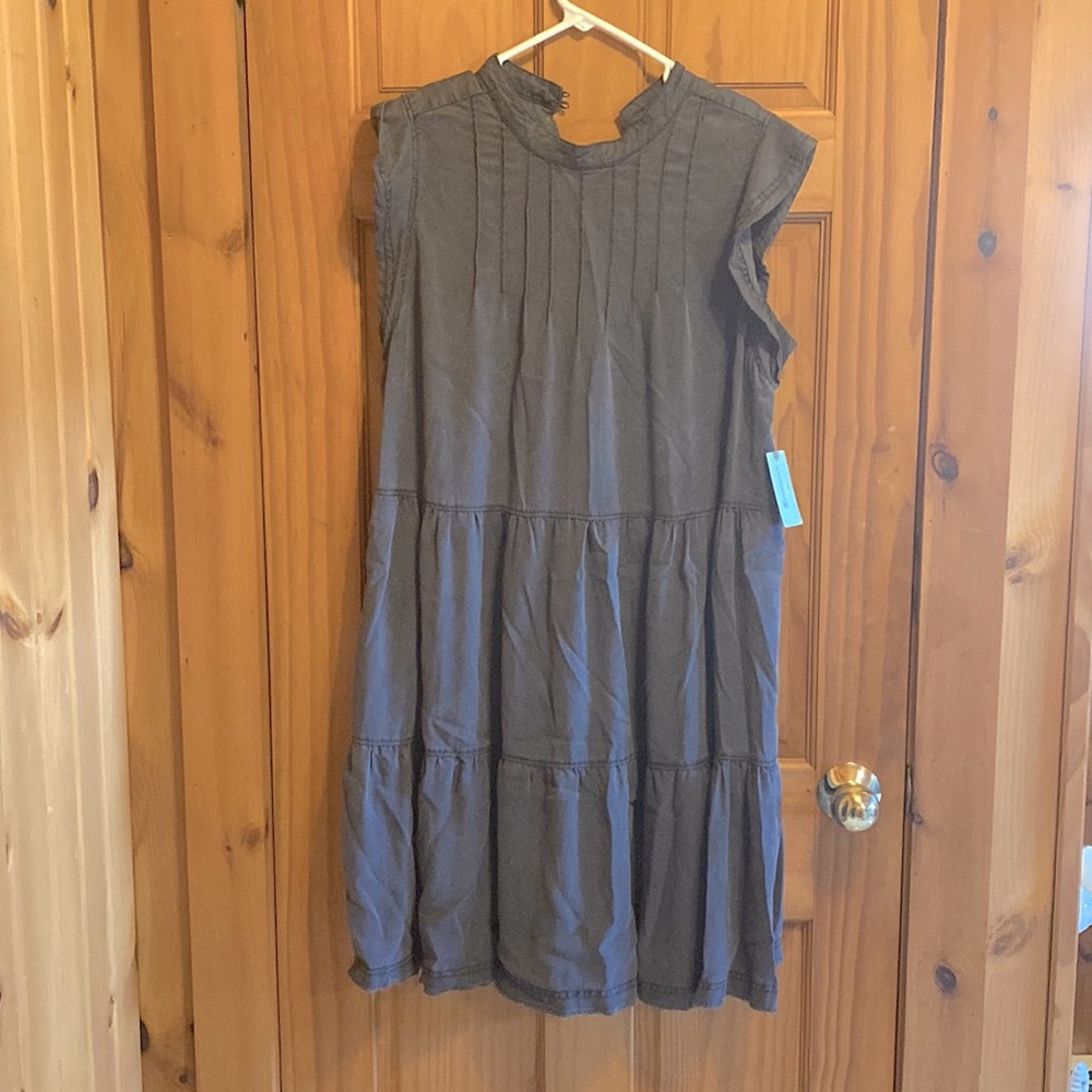 Anthropologie grey sleeveless  dress with pockets size 1 plus